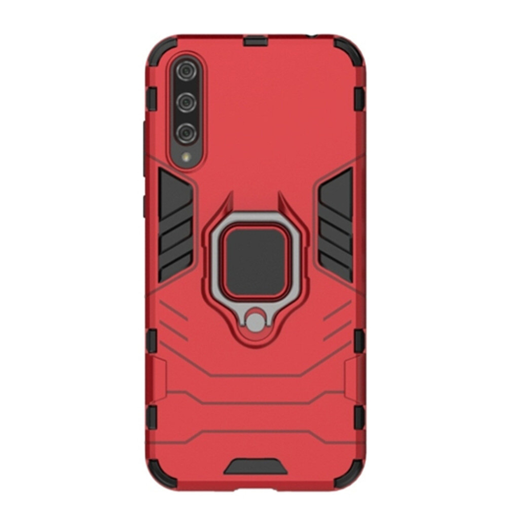 2 Pcs For Huawei Honor 20 Lite Shockproof Pc + Tpu Protective Case With Magnetic Ring Holder(Red) Red 8881471517783