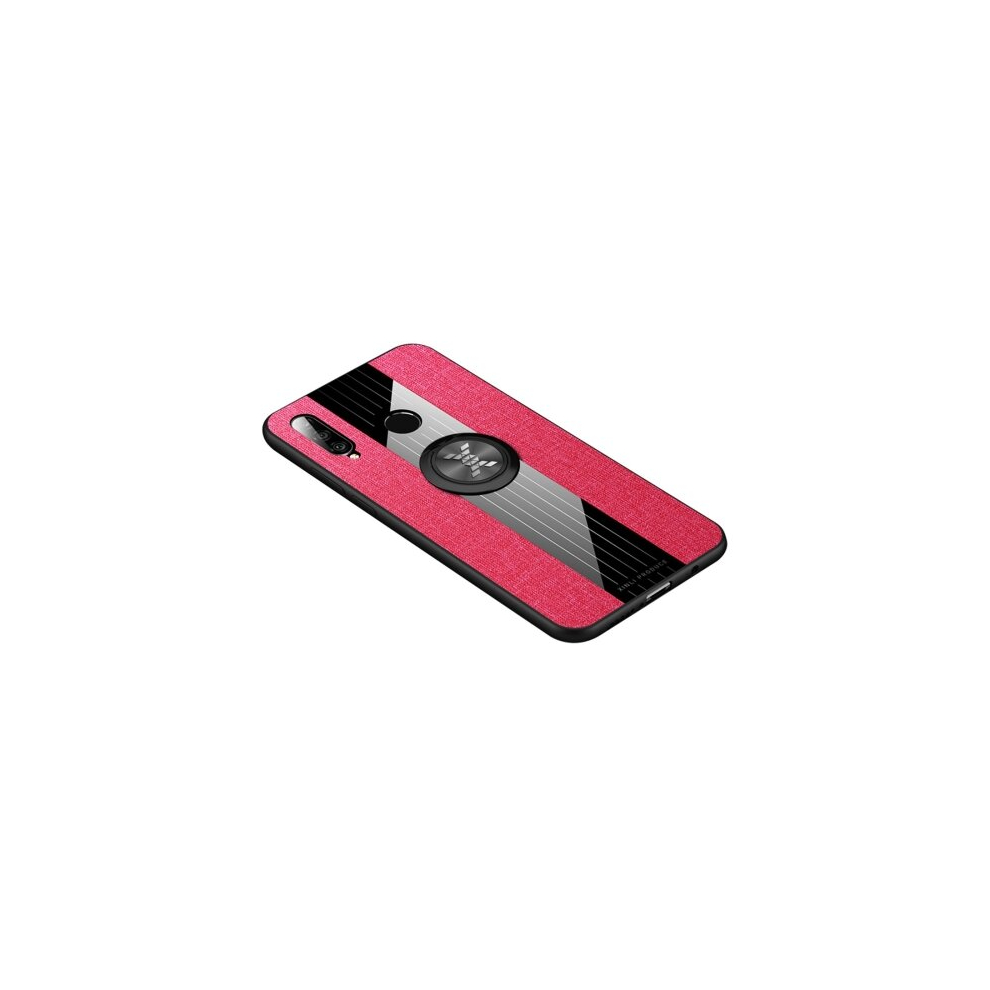 2Pcs For Huawei P30 Lite Xinli Stitching Cloth Textue Shockproof Tpu Protective Case With Ring Holder(Red) Red 8881471535374
