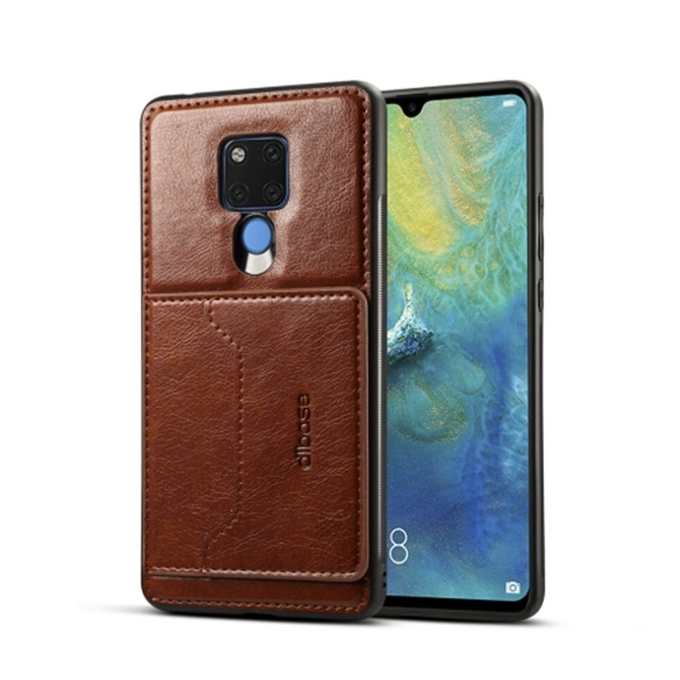 Tpu + Pc + Pu Crazy Horse Texture Protective Case For Huawei Mate 20 X, With Holder & Card Slots (Coffee) Brown 8881471549005
