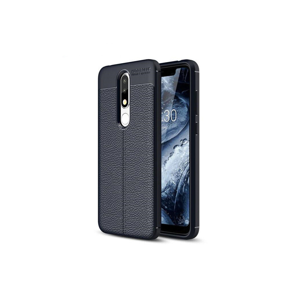 2Pcs Litchi Texture Tpu Case For Nokia 5.1 Plus(X5) 8881471548985