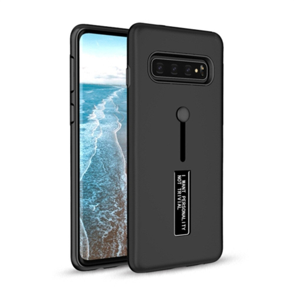 Shockproof Frosted Tpu + Pc Protective Case For Galaxy S10, With Holder (Black) Black 8881471544864