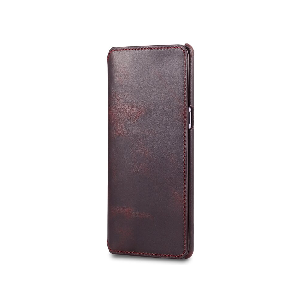 For Galaxy S9 Denior Oil Wax Cowhide Simple Horizontal Flip Leather Case With Card Slots & Wallet(Dark ) Red 8881471544543