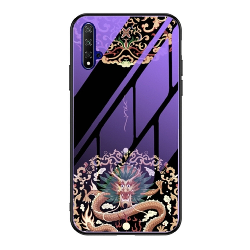 For Huawei Honor 20 Luminous Painting Glass + Tpu Protective Case(Dragon) 8881471544918
