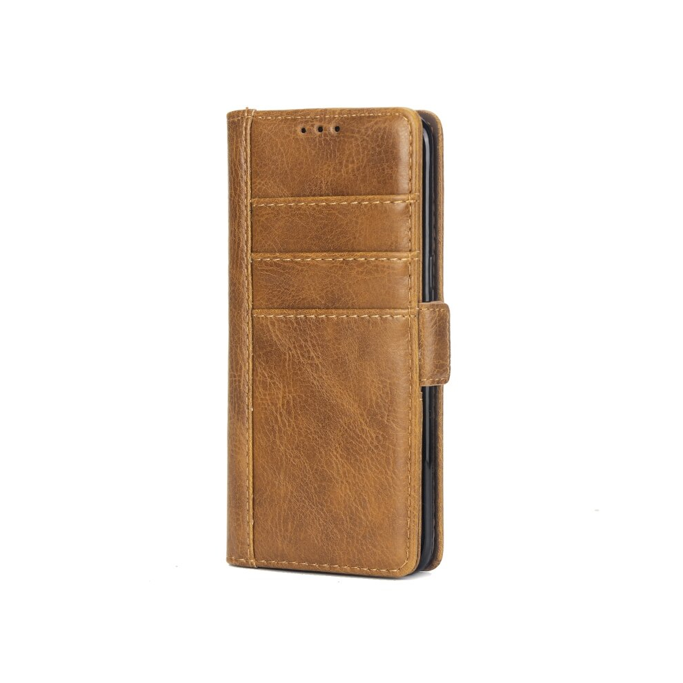 For Galaxy S8 External Three Card Slots Leather Texture Horizontal Flip Tpu + Pu Case, With Card Slots & Holder & Wallet(Light ) Brown 8881471547452