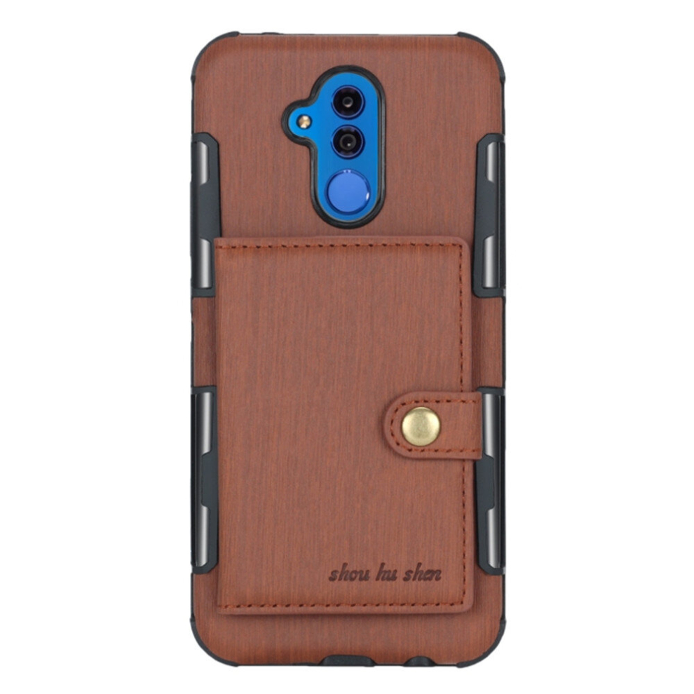 For Huawei Mate 20 Lite Brushed Texture Shockproof Pu + Tpu Case, With Card Slots & Wallet & Photo Frame(Brown) Brown 8881471540453