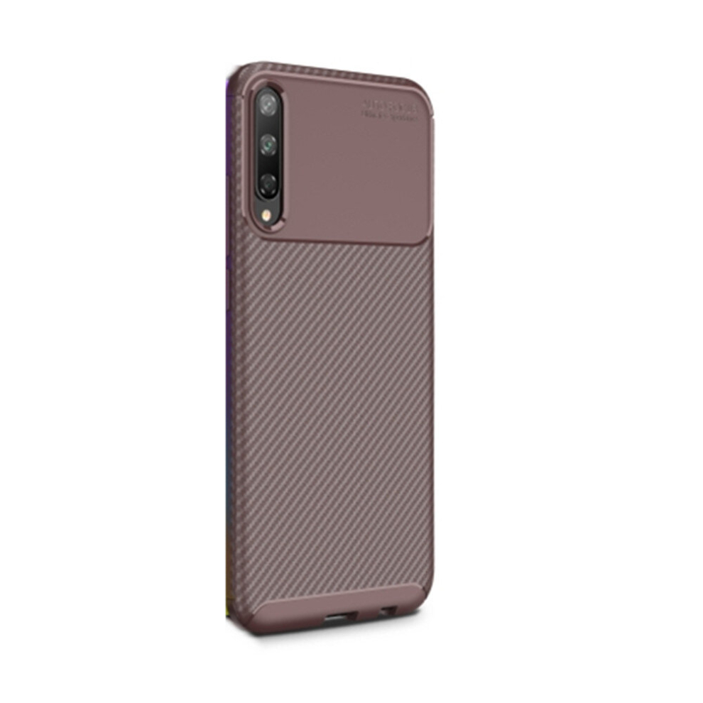 2Pc For Huawei Honor Play 3 Carbon Fiber Texture Shockproof Tpu Case(Brown) Brown 8881471539785