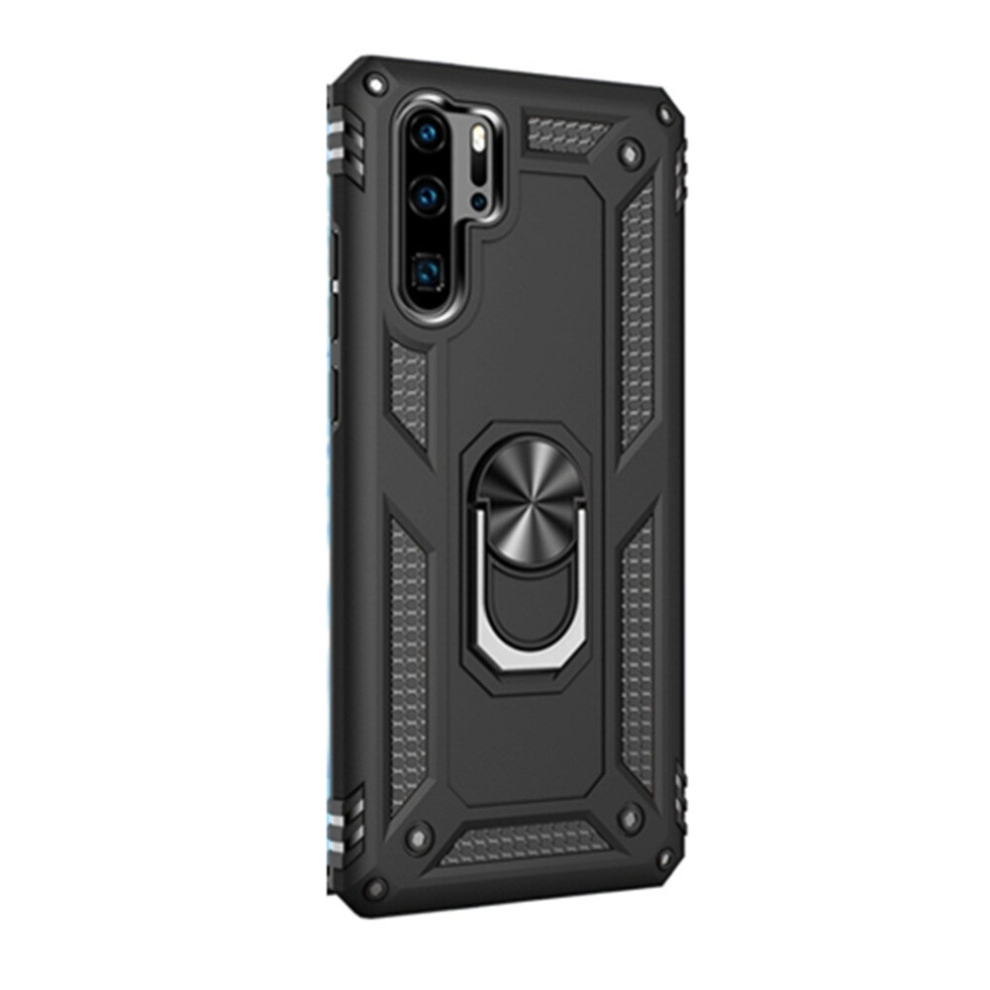 2Pc Armor Shockproof Tpu + Pc Protective Case For Huawei P30 Pro, With 360 Degree Rotation Holder (Black) Black 8881471522541