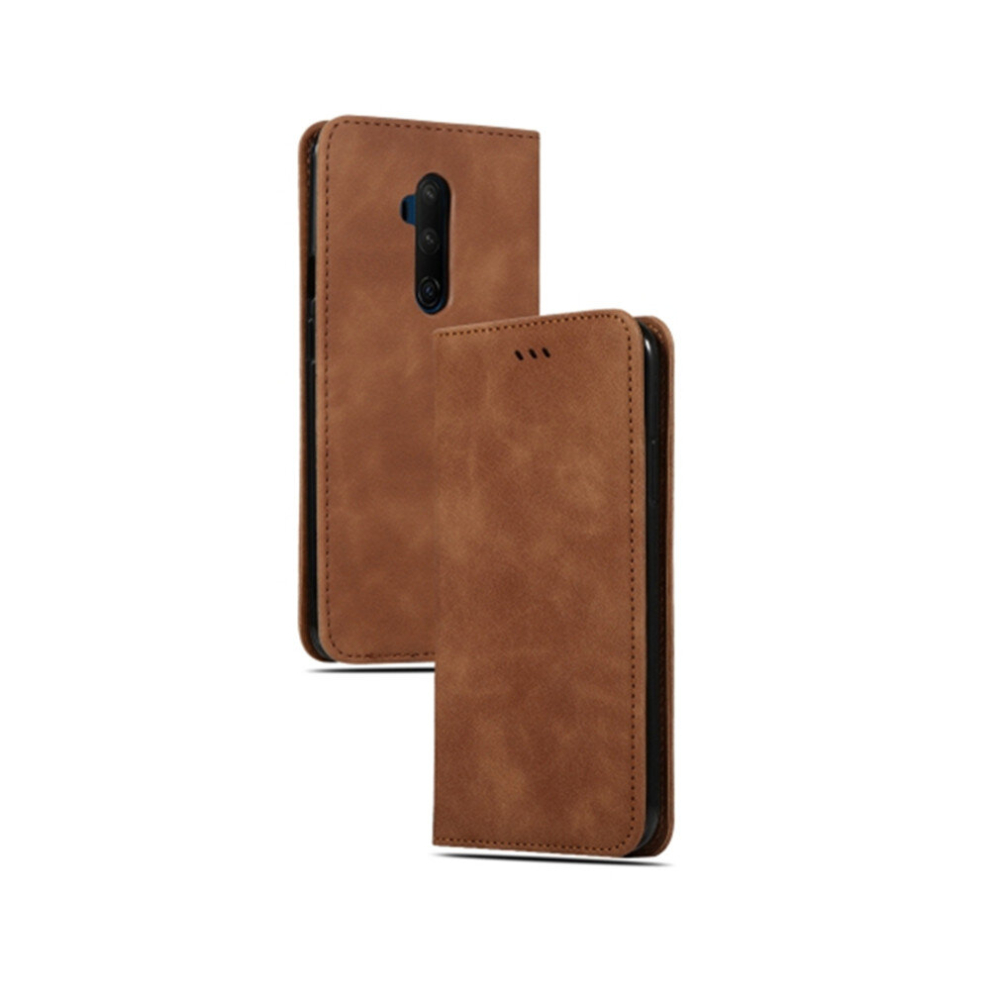 For Oneplus 7T Pro Retro Skin Feel Business Magnetic Horizontal Flip Leather Case(Brown) Brown 8881471543362