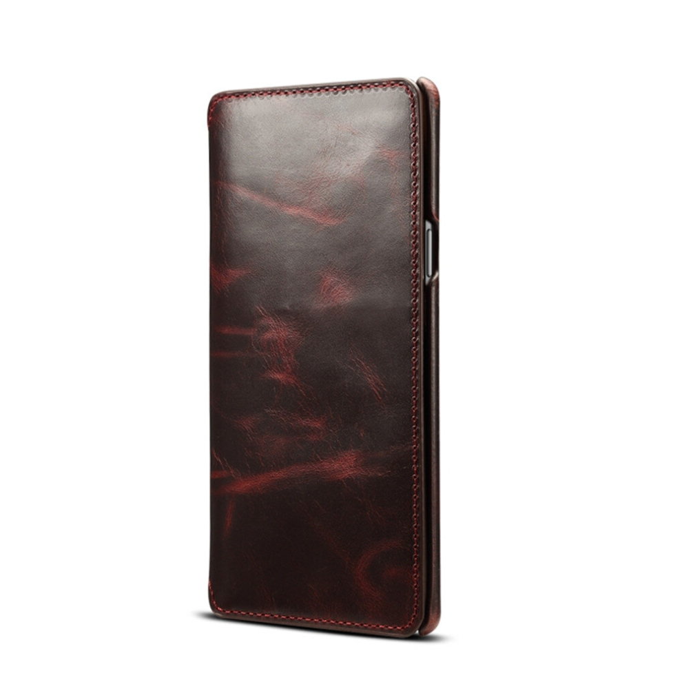 For Galaxy Note9 Denior Oil Wax Cowhide Simple Horizontal Flip Leather Case With Card Slots & Wallet(Dark ) Red 8881471546226