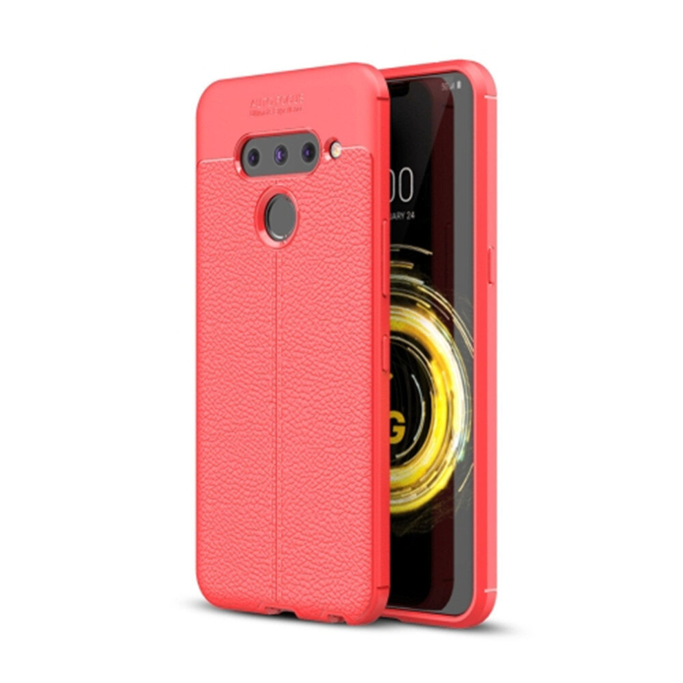 For Lg V50 Thinq Litchi Texture Tpu Shockproof Case(Red) Red 8881471534544