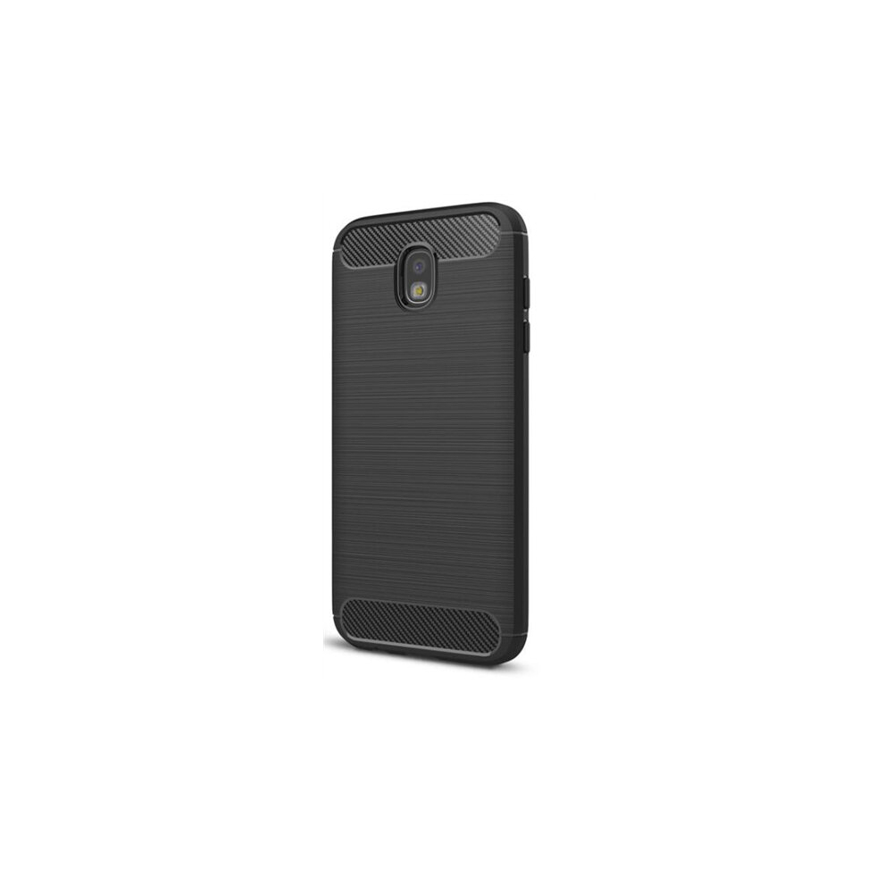 3Pcs For Galaxy J7 Pro Brushed Texture Carbon Fiber Shockproof Tpu Rugged Armor Protective Case 8881471543935