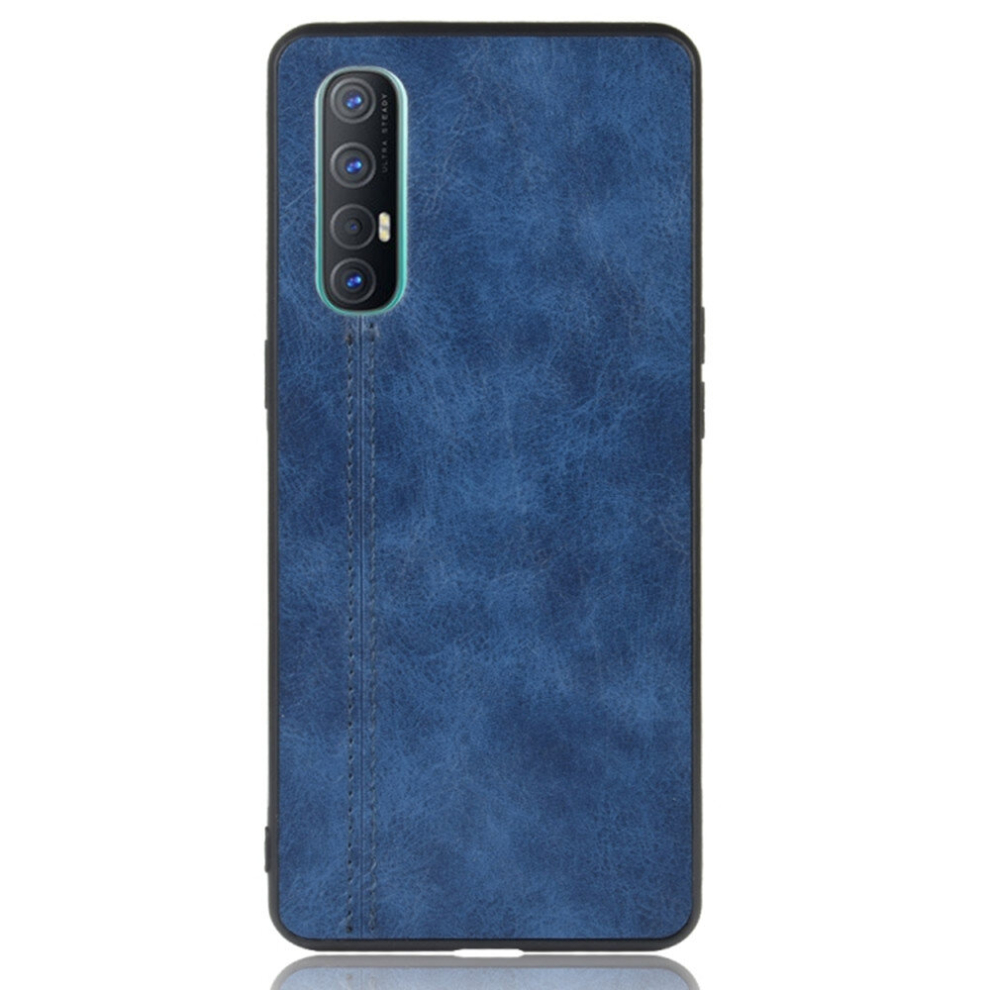 For Oppo Reno3 Pro Shockproof Sewing Cow Pattern Skin Pc + Pu + Tpu Case(Blue) Blue 8881471550490