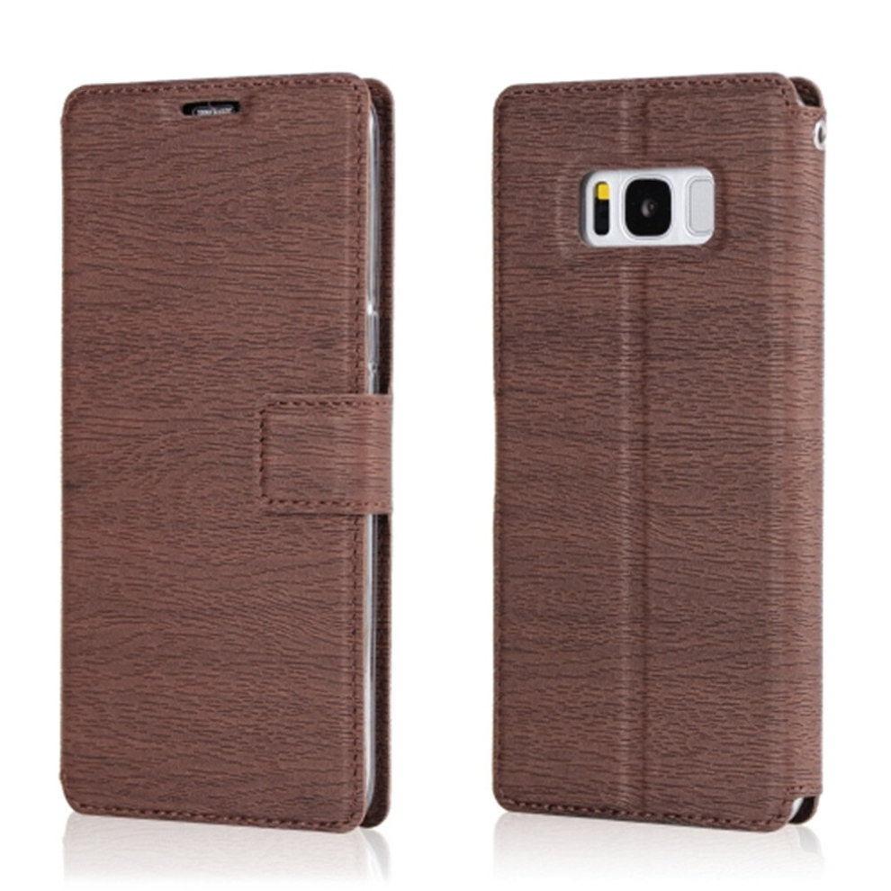 For Galaxy S8 Ultra-Thin Tree Texture Horizontal Flip Tpu + Pu Leather Case, With Card Slots & Holder & Lanyard(Brown) Brown 8881471543195