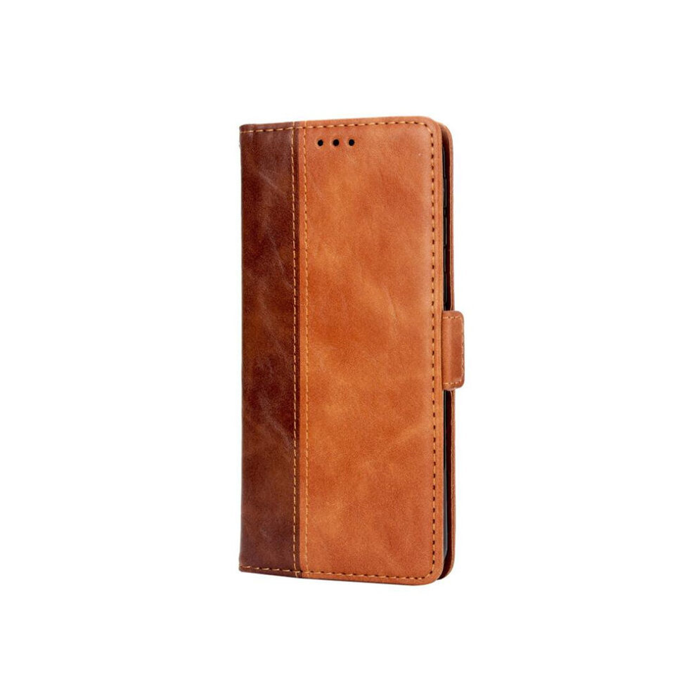 For Galaxy M20 Retro Texture Contrast Color Splicing Horizontal Flip Tpu + Pu Leather Case 8881471548053