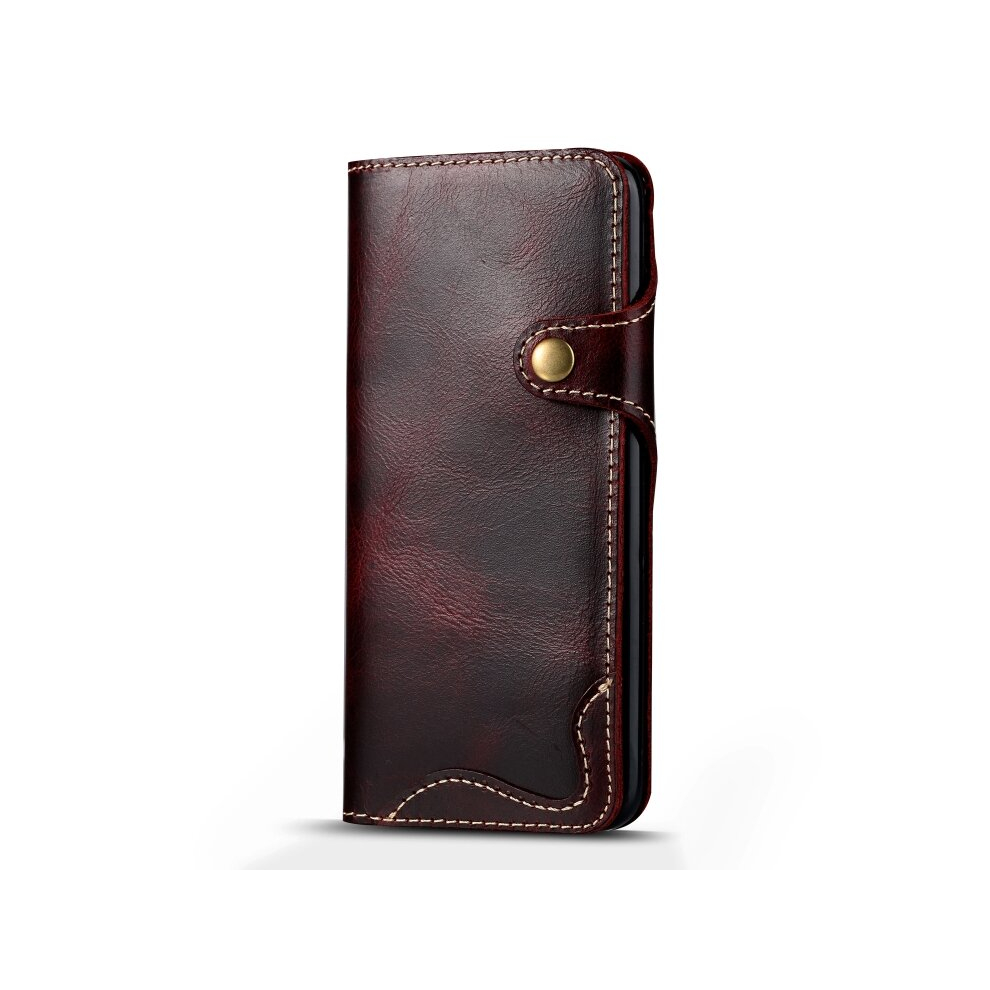For Galaxy S8 Plus Denior Oil Wax Cowhide Magnetic Button Horizontal Flip Leather Case With Card Slots & Wallet 8881471547582