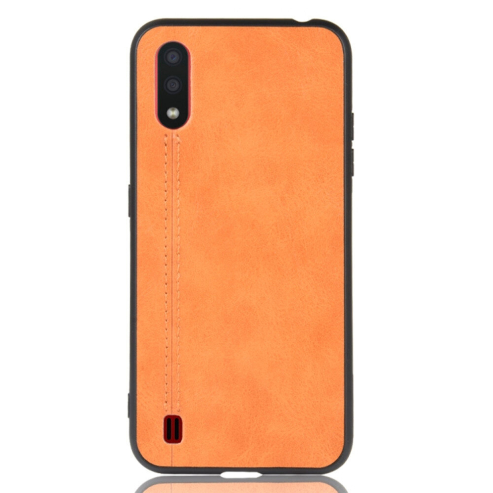 Photos - Case Keshen 2 Pcs For Galaxy A01 Shockproof Sewing Cow Pattern Skin PC + PU + TPU (Orange)