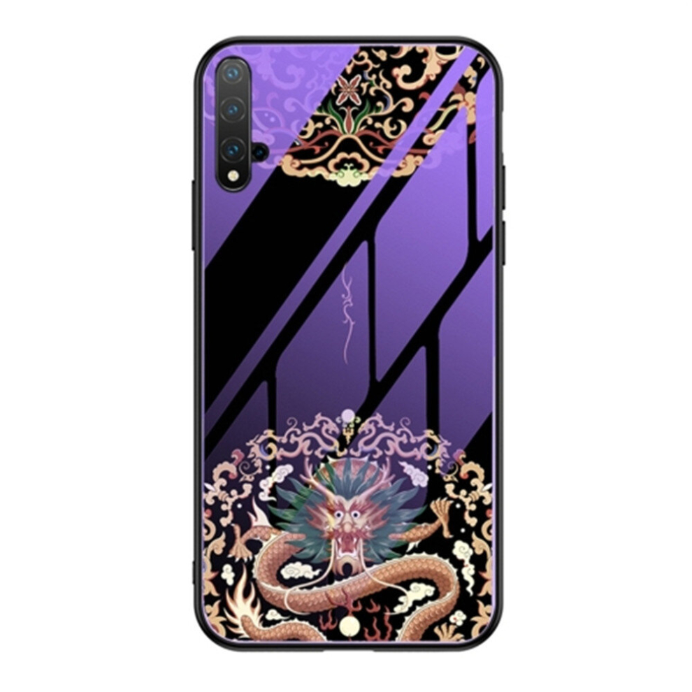 For Huawei Nova 5 Luminous Painting Glass + Tpu Protective Case(Dragon) 8881471545106