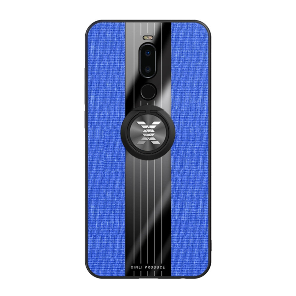 For Meizu Note 8 Stitching Cloth Texture Shockproof Tpu Protective Case With Ring Holder(Blue) Blue 8881471541658