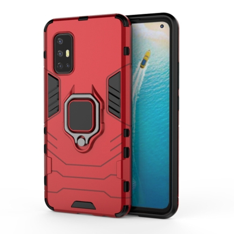 2Pcs For Vivo V17 (India) Shockproof Pc + Tpu Protective Case With Magnetic Ring Holder(Red) Red 8881471546653