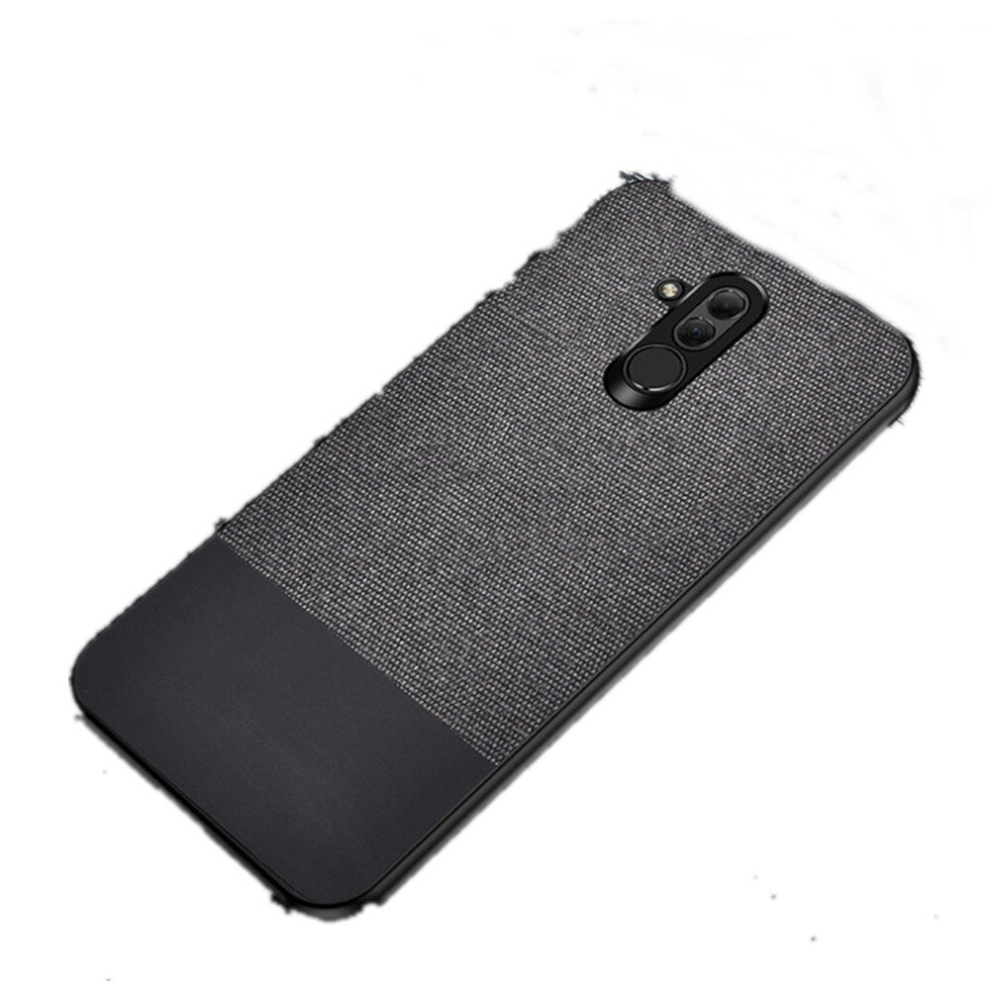 2Pcs Shockproof Splicing Pu + Cloth Protective Case For Huawei Mate 20 Lite (Black) Black 8881471543942
