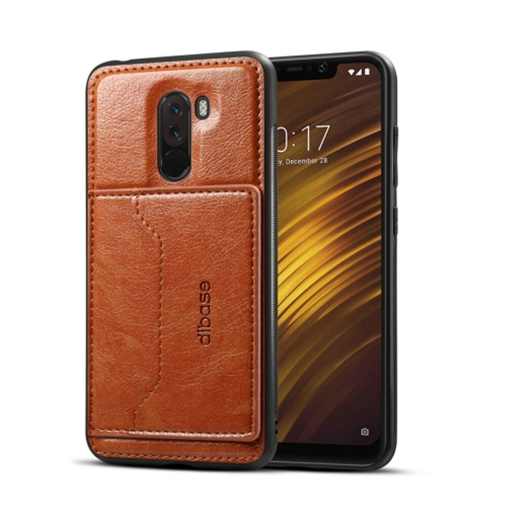 Tpu + Pc + Pu Crazy Horse Texture Protective Case For Xiaomi Pocophone F1, With Holder & Card Slots (Brown) Brown 8881471544635