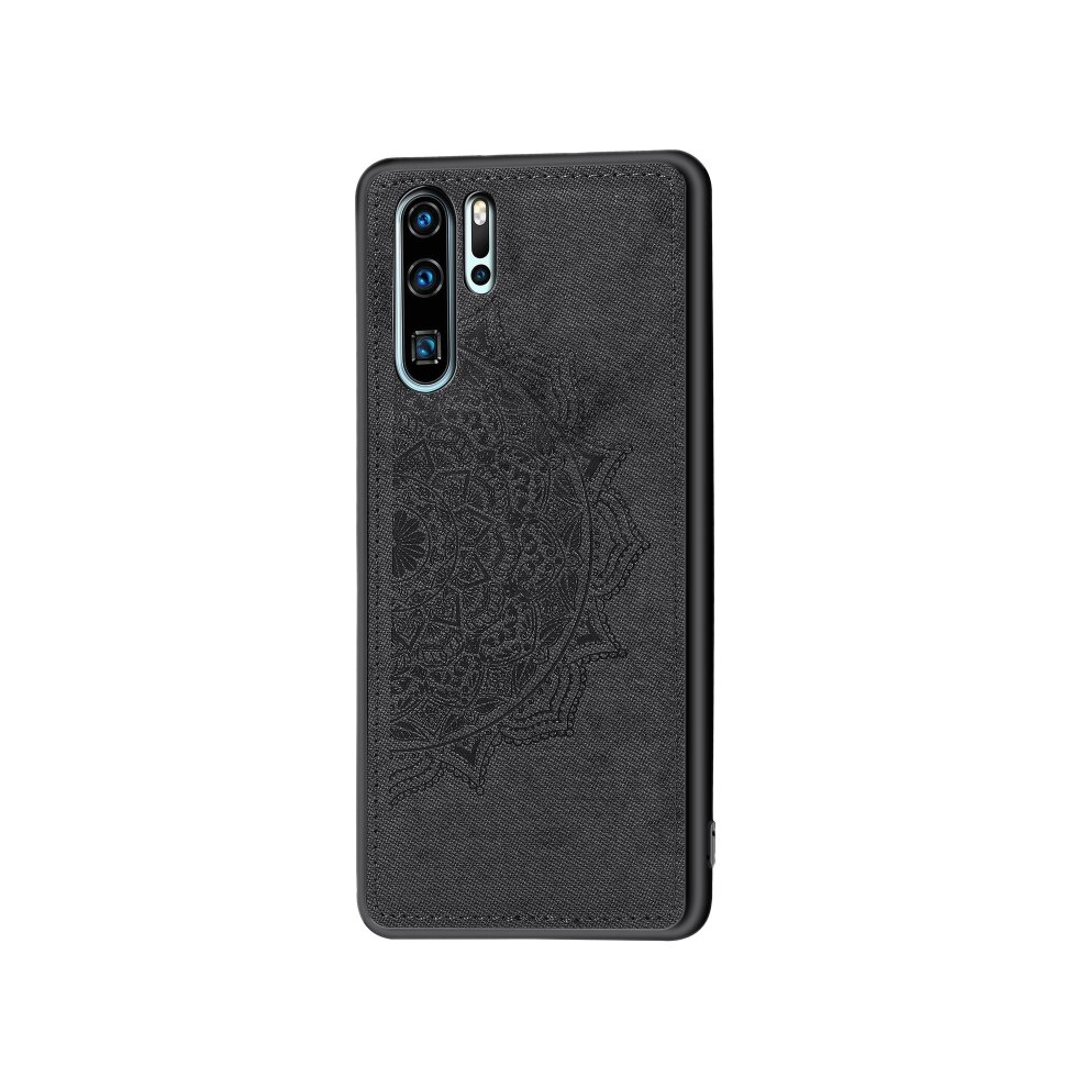 2Pcs Embossed Mandala Pattern Magnetic Pc + Tpu + Fabric Shockproof Case For Huawei P30 Pro(Black) Black 8881471550346