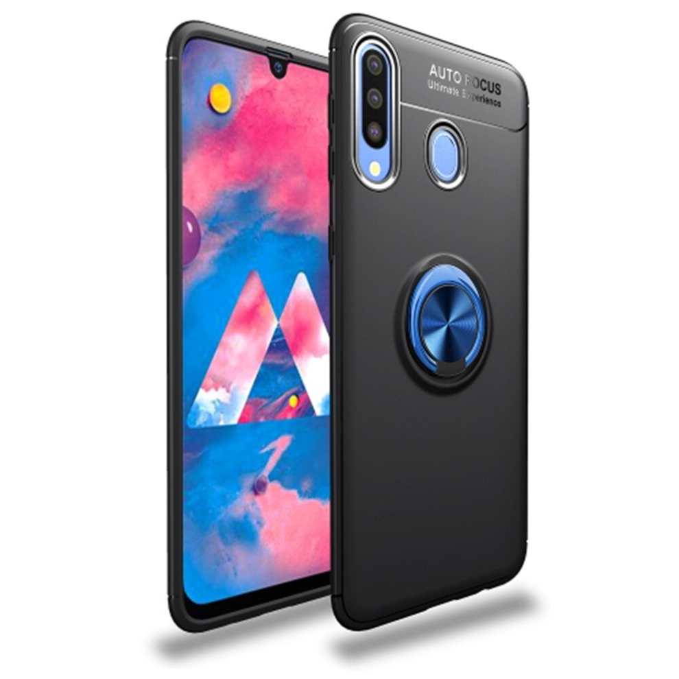 2 Pcs Shockproof Tpu Case For Galaxy A20 / A30, With Ring Holder(Black ) Blue 8881471546288