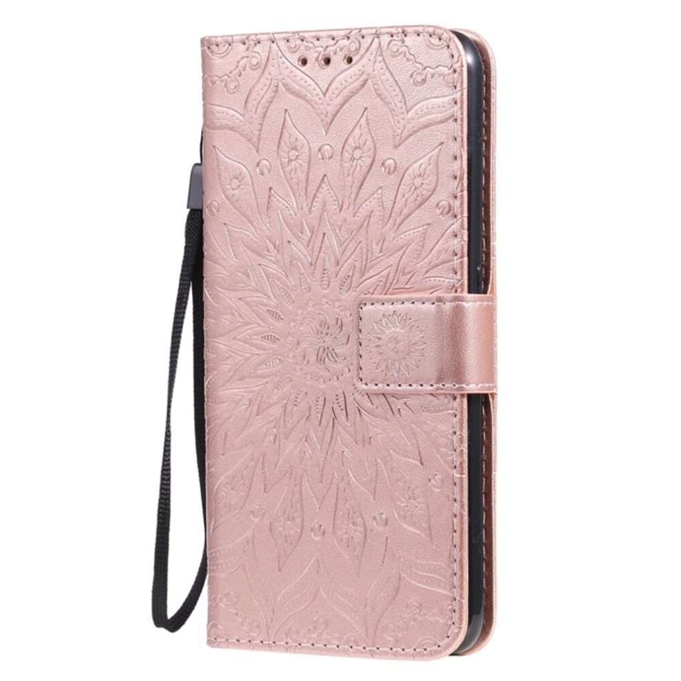 For Oppo F11 Pressed Printing Sunflower Pattern Horizontal Flip Pu Leather Case With Holder & Card Slots & Wallet & Lanyard(Rose ) Gold 8881471548046