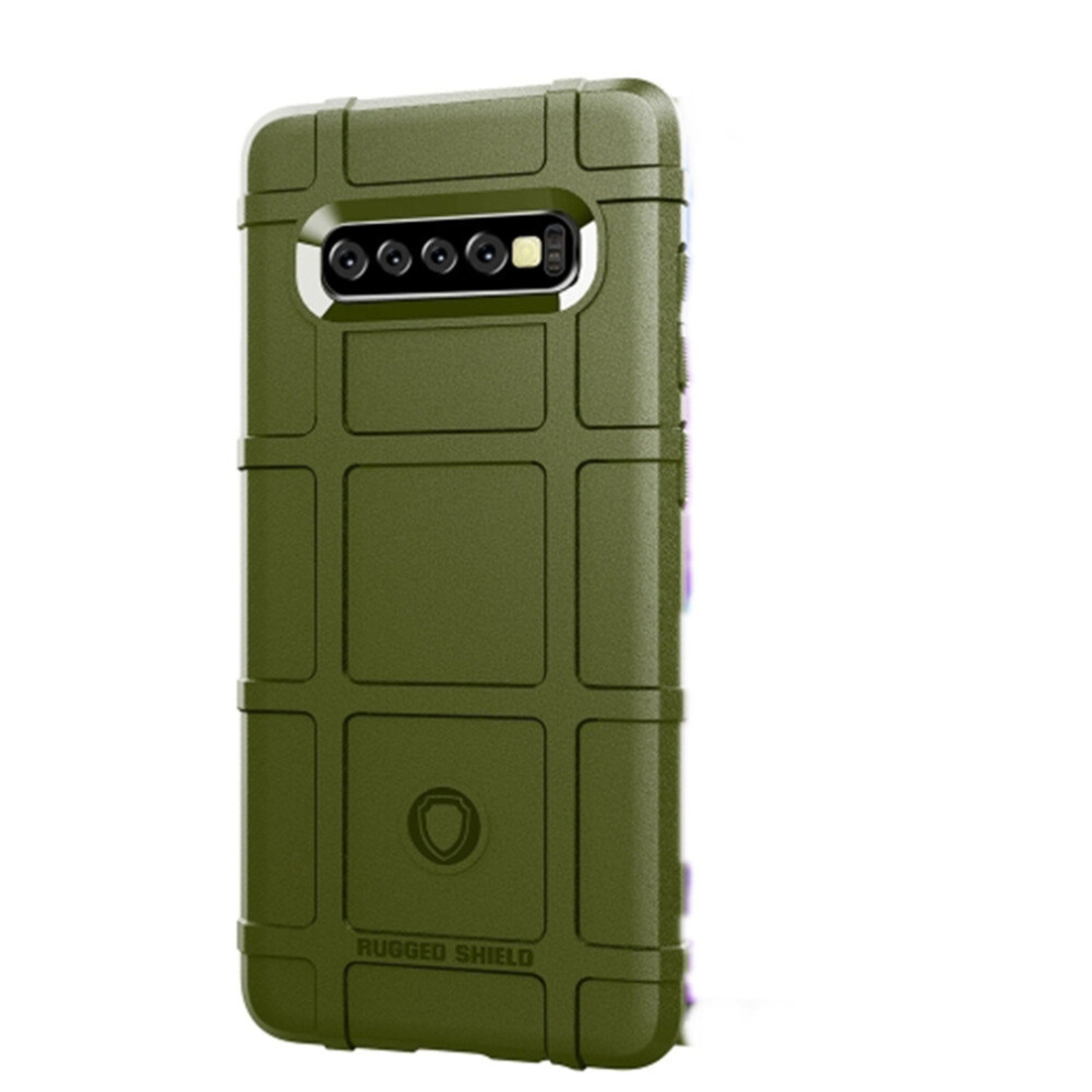Shockproof Protector Cover Full Coverage Silicone Case For Galaxy S10+(Army ) Green 8881471540361