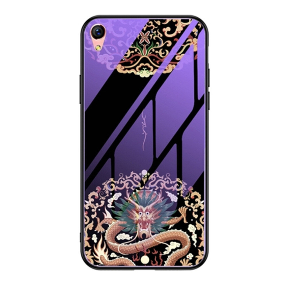 For Oppo R9 Luminous Painting Violet Glass + Tpu Protective Case(Dragon) 8881471541047