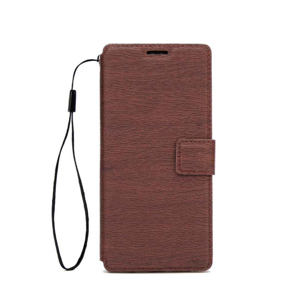 For Galaxy J6+ Ultra-Thin Tree Texture Horizontal Flip Tpu + Pu Leather Case, With Card Slots & Holder & Lanyard(Brown) Brown 8881471543201