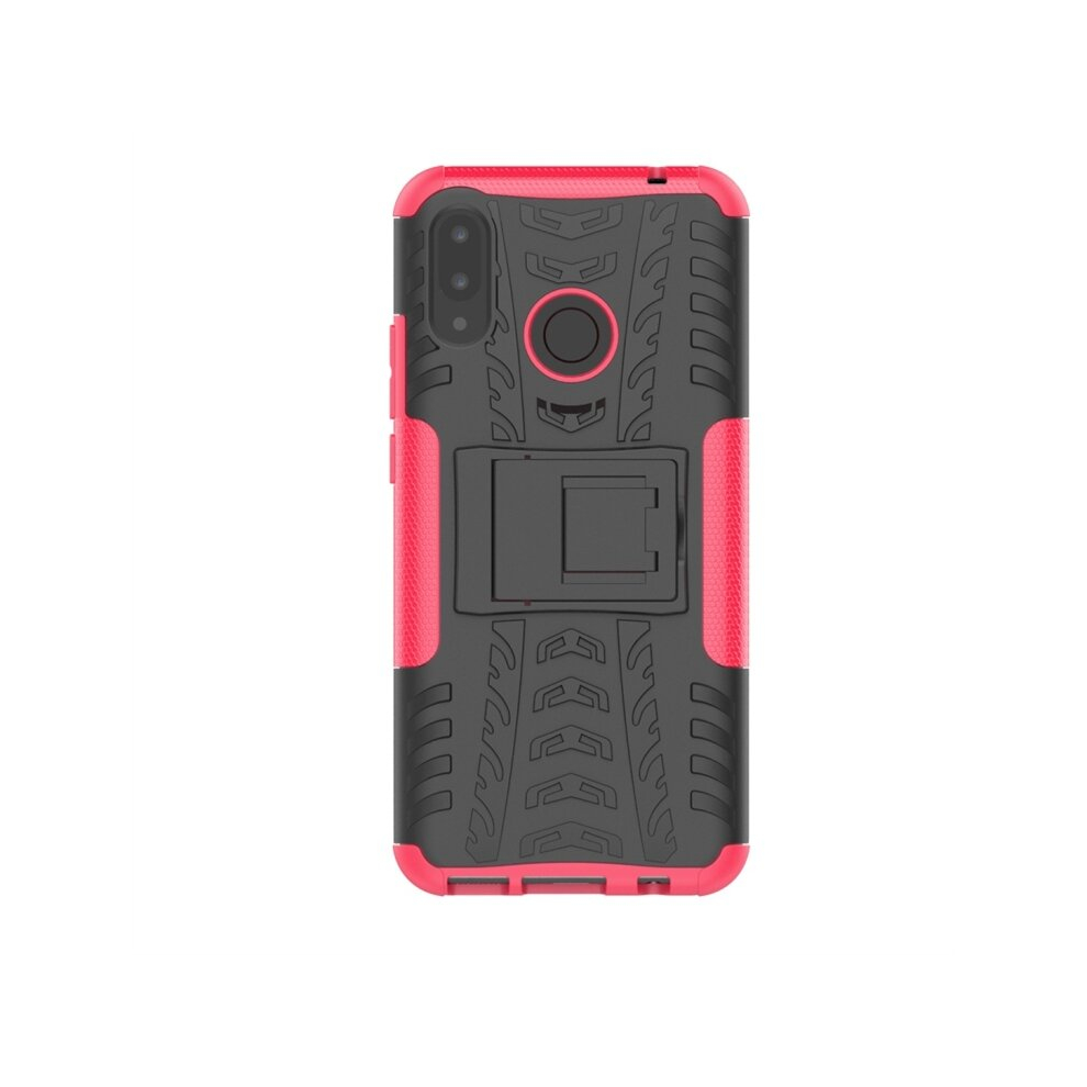 2Pcs Tire Texture Tpu+Pc Shockproof Protective Case With Holder For Huawei Nova 3I(Pink) Pink 8881471547681