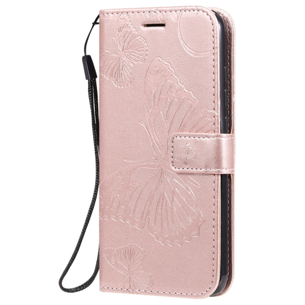For Xiaomi Redmi 8 Pressed Printing Butterfly Pattern Horizontal Flip Pu Leather Case With Holder & Card Slots & Wallet & Lanyard(Rose ) Gold 8881471548084