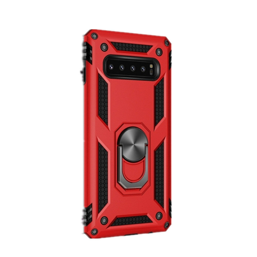 2 Pcs Shockproof Tpu + Pc Protective Case For Galaxy S10 Plus, With 360 Degree Rotation Holder(Red) Red 8881471520066