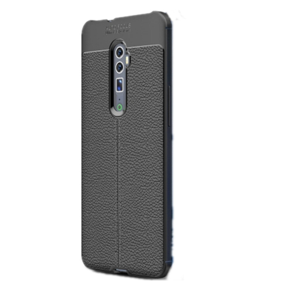 Litchi Texture Tpu Shockproof Case For Oppo Reno (Zoom)(Black) Black 8881471542815