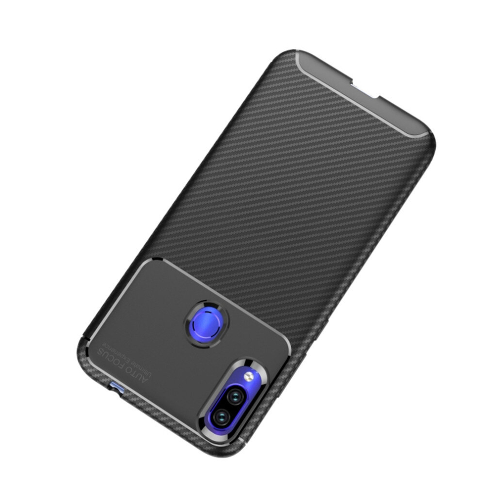 2Pc For Oppo A8 Carbon Fiber Texture Shockproof Tpu Case(Black) Black 8881471543348