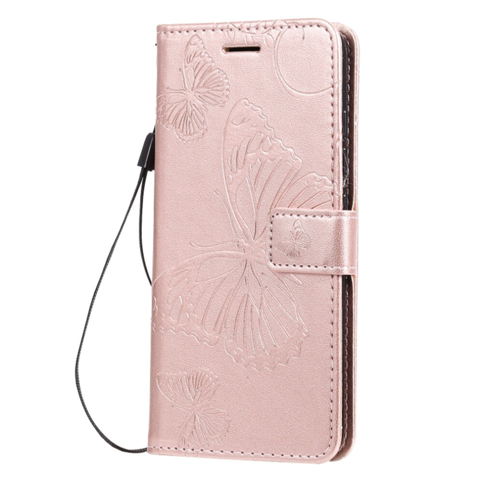 For Lg K40s Pressed Printing Butterfly Pattern Horizontal Flip Pu Leather Case With Holder & Card Slots & Wallet & Lanyard(Rose ) Gold 8881471542709
