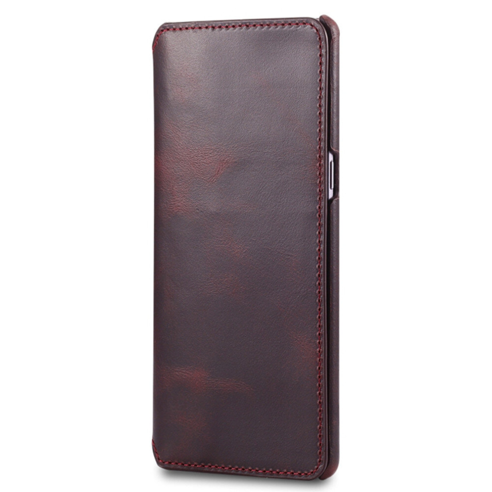 For Galaxy S9 Plus Denior Oil Wax Cowhide Simple Horizontal Flip Leather Case With Card Slots & Wallet(Dark ) Red 8881471546592