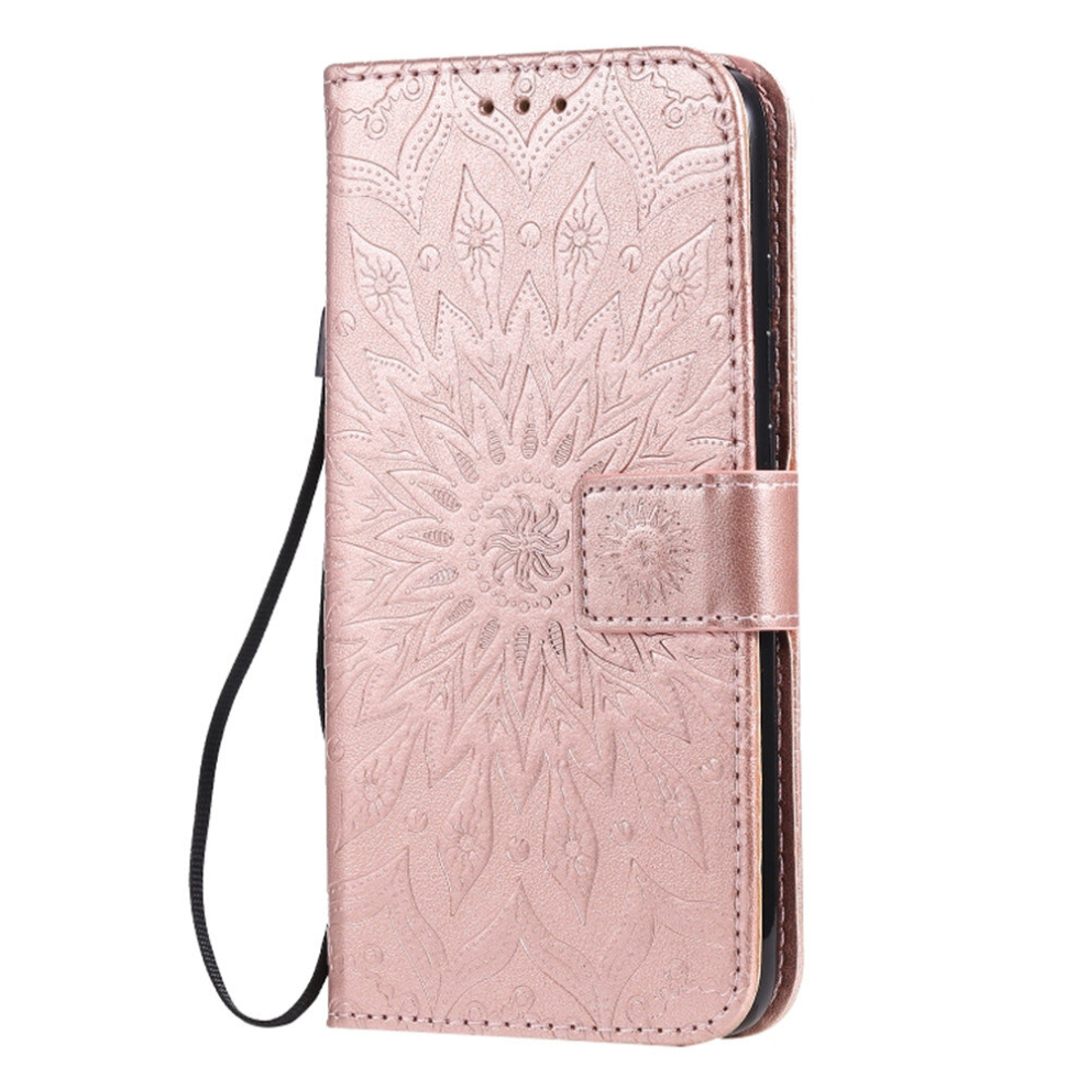 For Xiaomi Redmi 8 Pressed Printing Sunflower Pattern Horizontal Flip Pu Leather Case With Holder & Card Slots & Wallet & Lanyard(Rose ) Gold 8881471549418