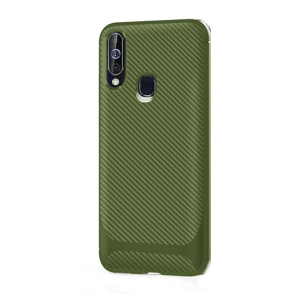 3Pc For Oppo Realme 3 Carbon Fiber Texture Shockproof Tpu Protective Case(Green) Green 8881471548183
