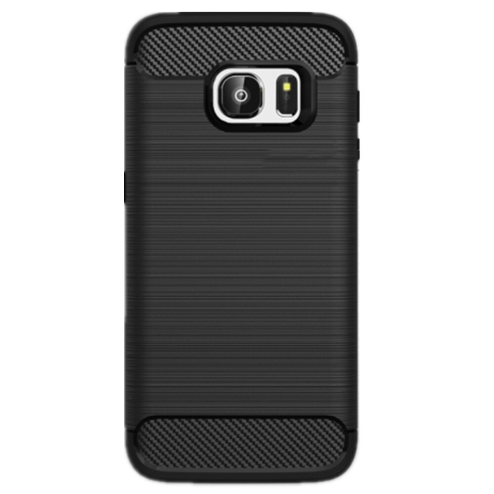 For Galaxy S7 Brushed Texture Fiber Tpu Rugged Armor Protective Case(Black) Black 8881471547414