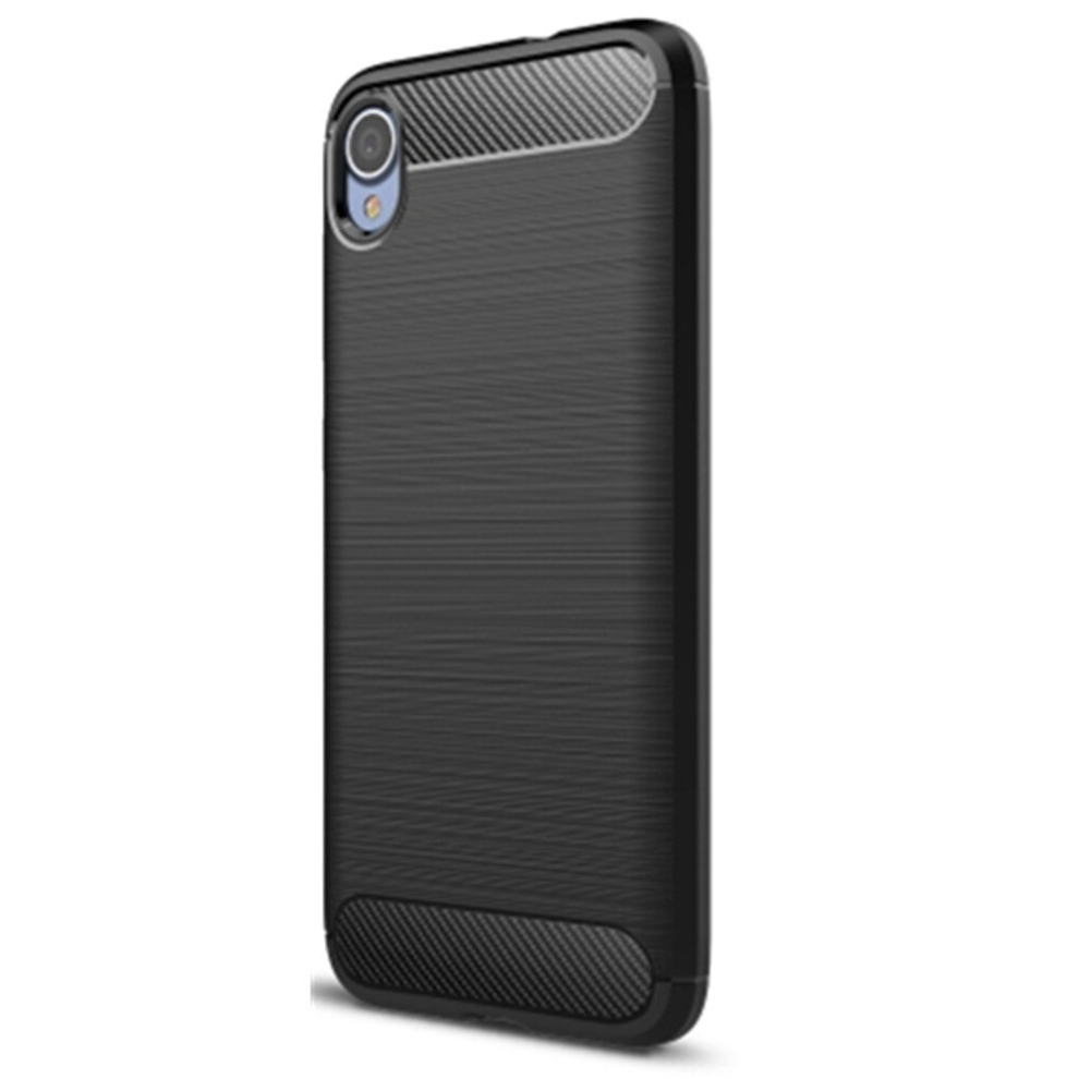 2Pcs Brushed Texture Carbon Fiber Shockproof Tpu Case For Asus Zenfone Live (L1) Za550kl(Black) Black 8881471547384