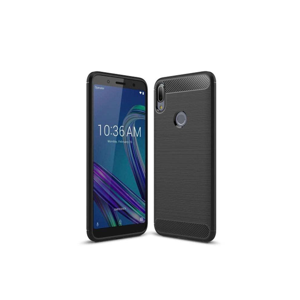 2Pcs Brushed Texture Carbon Fiber Shockproof Tpu Case For Asus Zenfone Max Pro (M1) Zb601kl 8881471541979