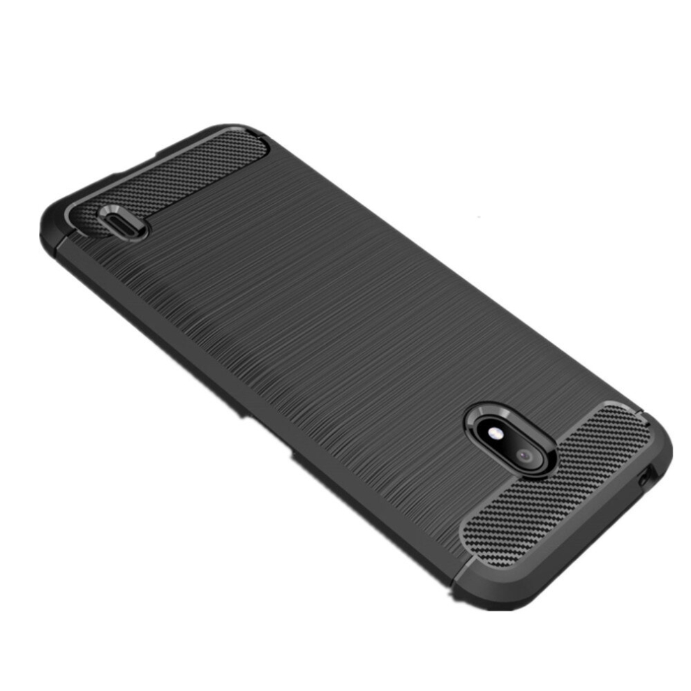 3 Pcs Brushed Texture Carbon Fiber Tpu Case For Nokia 2.2(Black) Black 8881471546431