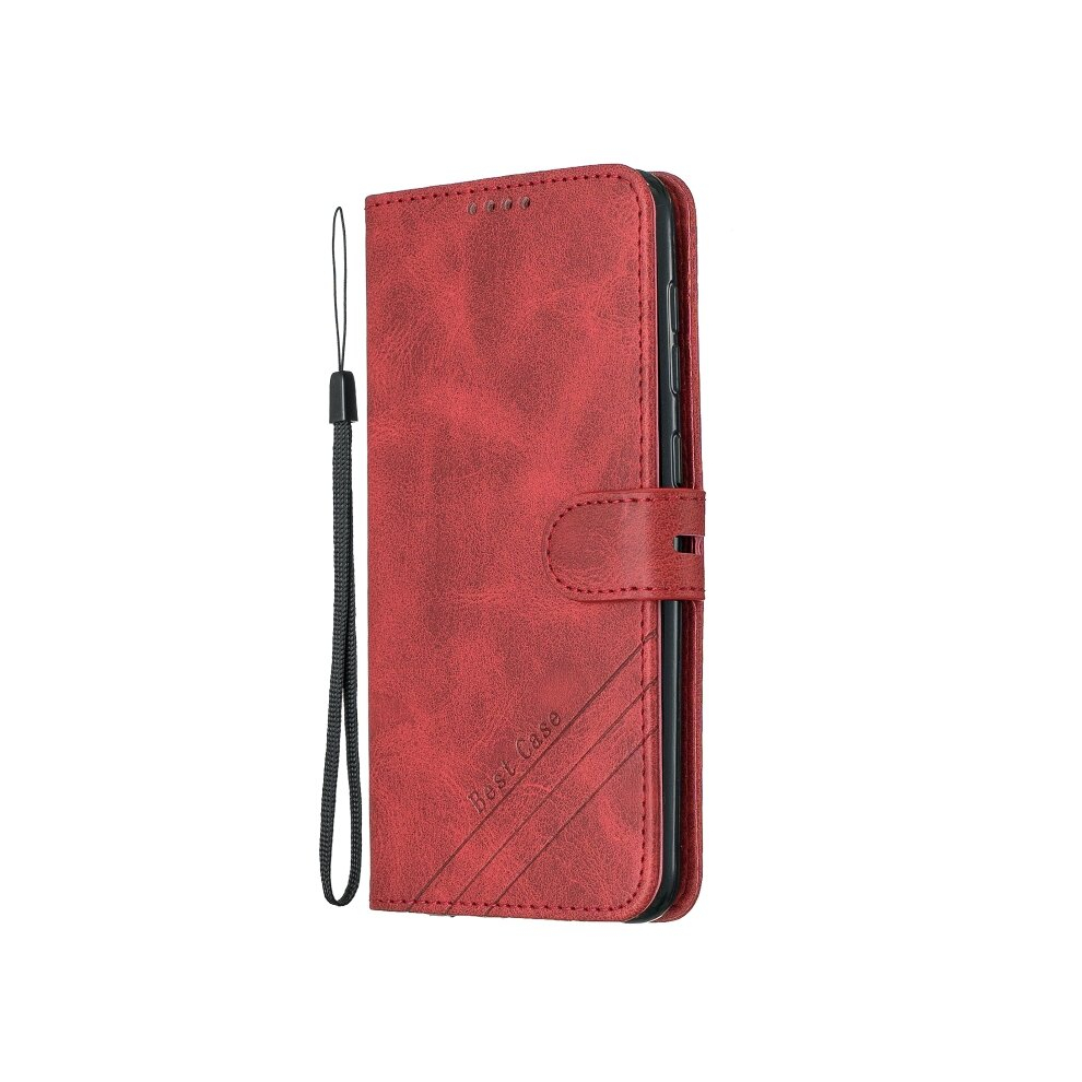 For Galaxy A20e & A10e Matching Color Frosted Texture Horizontal Flip Pu Leather Case With Holder & Card Slots & Lanyard(Red) Red 8881471546646