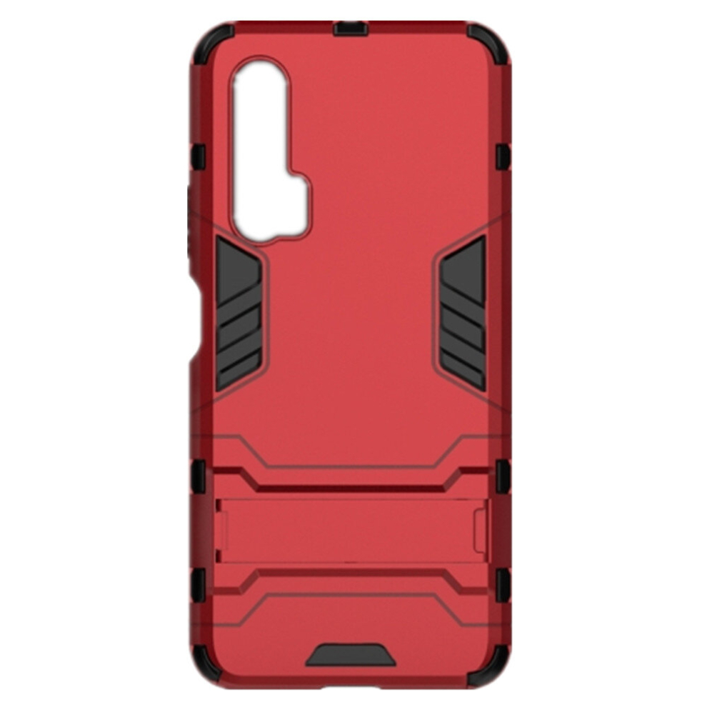 2Pcs For Huawei Nova 6 5G Shockproof Pc + Tpu Protective Case With Invisible Holder(Red) Red 8881471549258