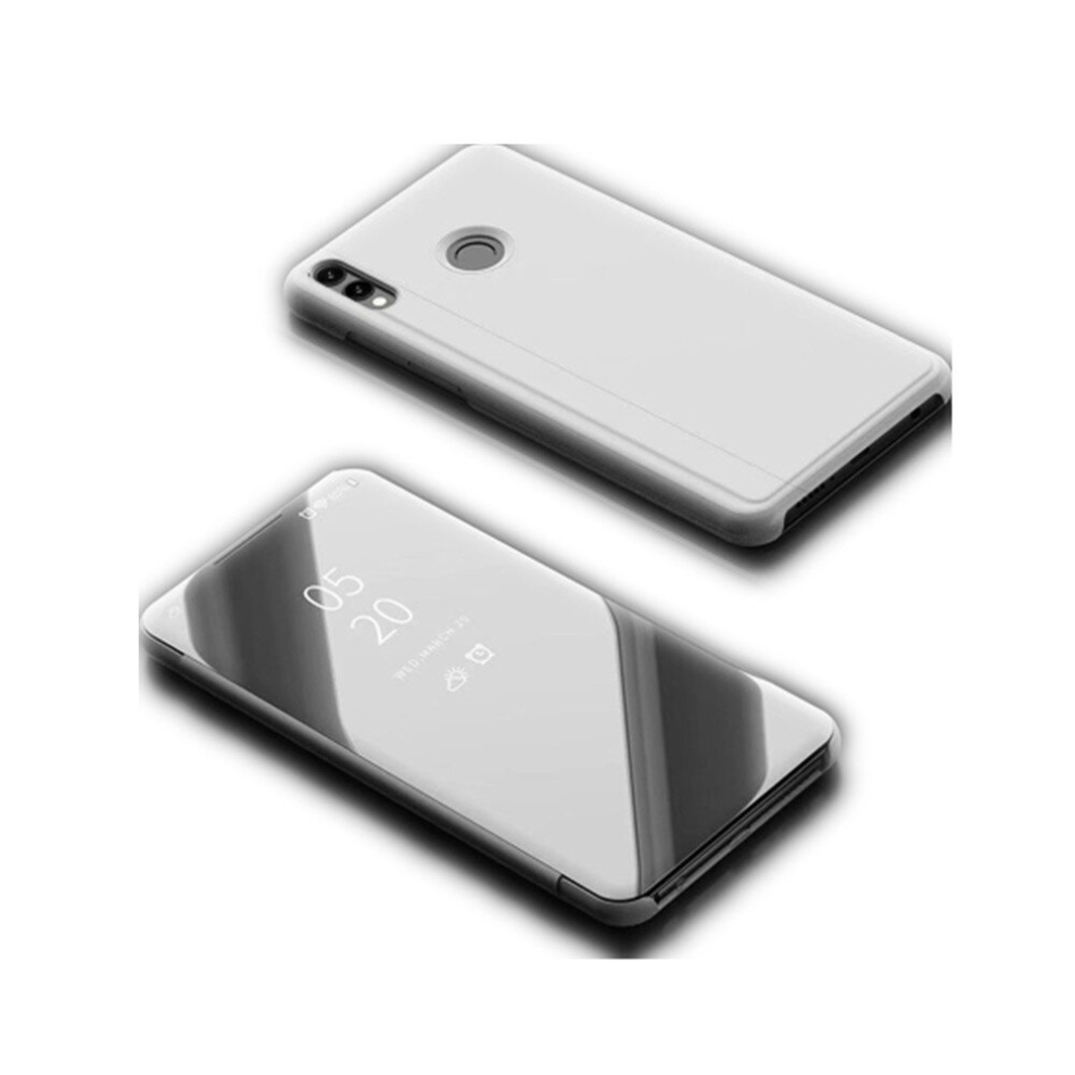 Electroplating Mirror Horizontal Flip Leather Case For Huawei Honor 8X With Holder (Silver) Silver 8881471543669