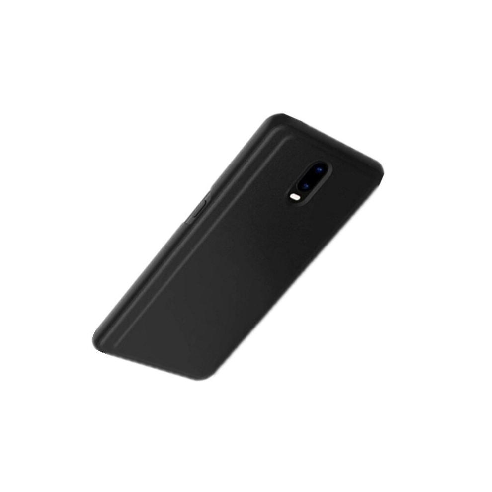 Electroplating Mirror Horizontal Flip Leather Case For One Plus 7 With Holder(Black) Black 8881471546813
