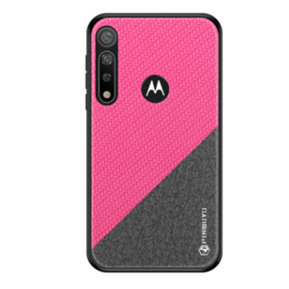 For Moto G8 Plus Rong Series Shockproof Pc + Tpu+ Chemical Fiber Cloth Protective Cover(Pink) Pink 8881471541054