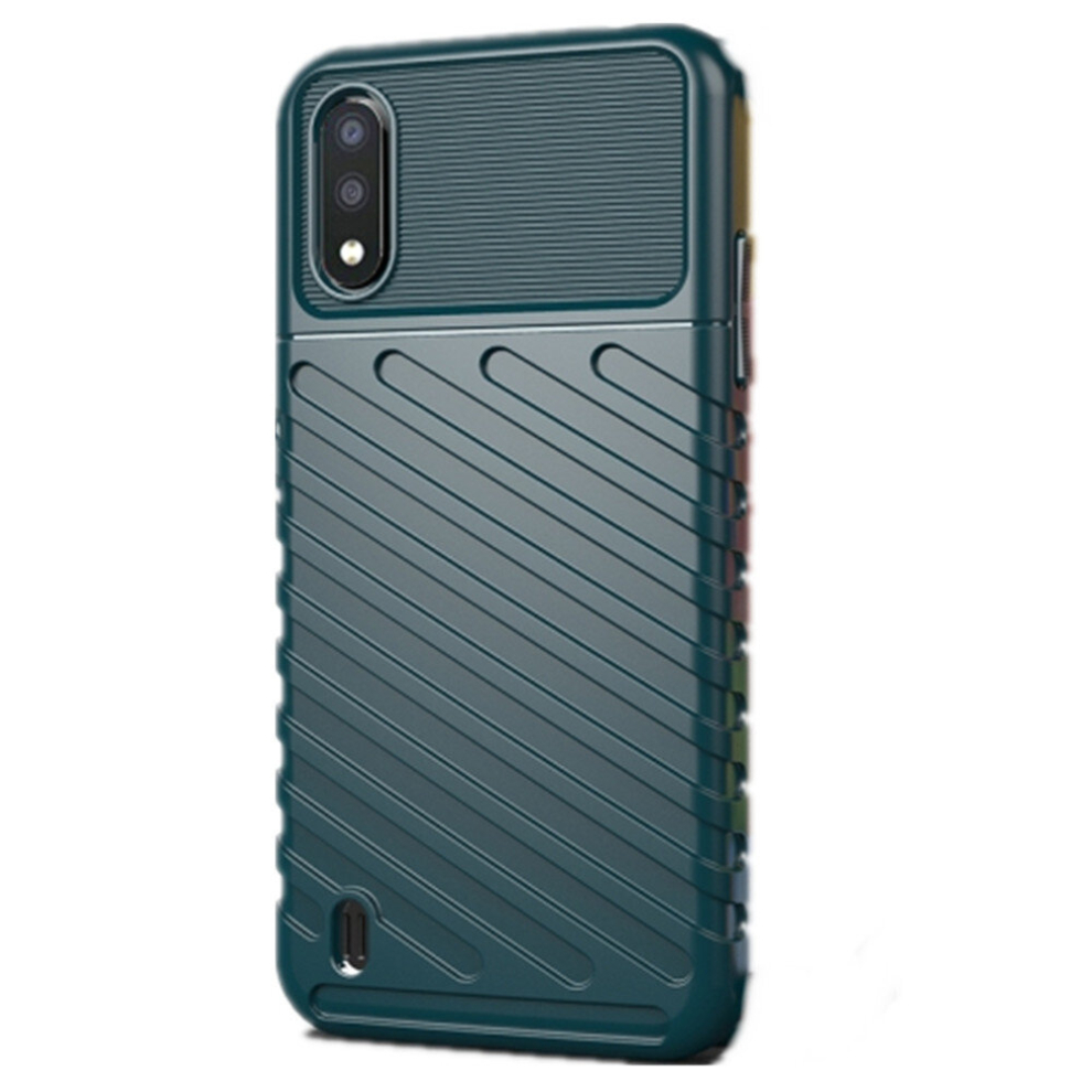 2Pcs For Galaxy A01 Thunderbolt Shockproof Tpu Soft Case(Green) Green 8881471546318